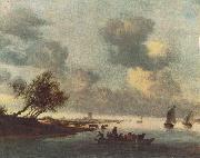 RUYSDAEL, Salomon van A Ferry Boat near Arnheim sg oil